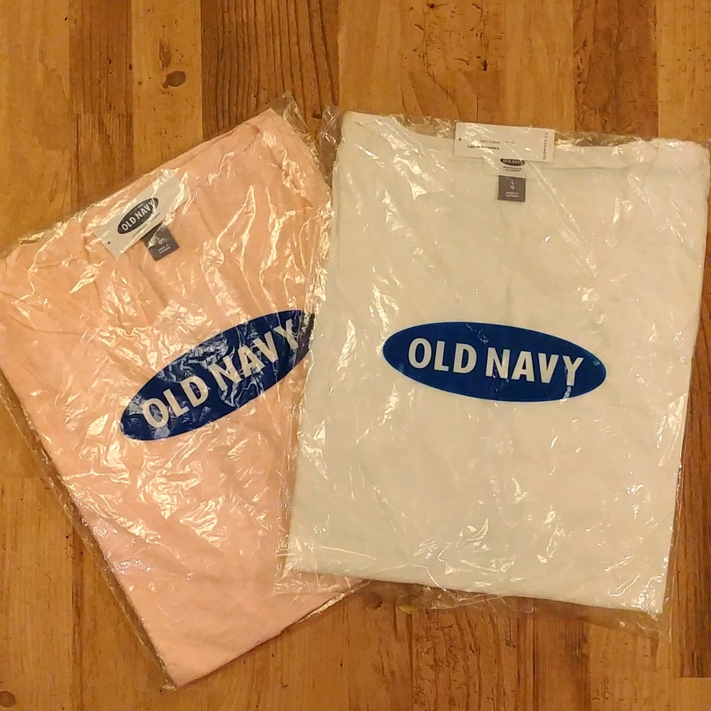 NWT 2 Old Navy 100% Cotton Sleeveless Lightweight T-shirts Pink and White